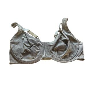 Vassarette 38D Full Coverage Underwire Bra Light Grey Textured Comfort Support